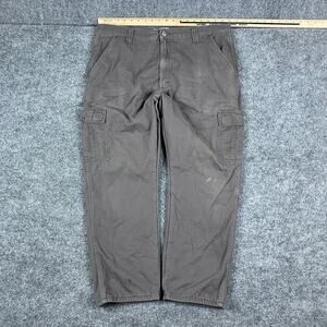 wrangler Cargo Pants Mens 38x30 Gray 100% Cotton Relaxed Fit Utility Workwear